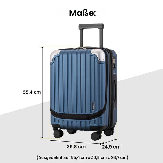 Handgepäck Koffer 55 cm TSA 4 Rollen Blau