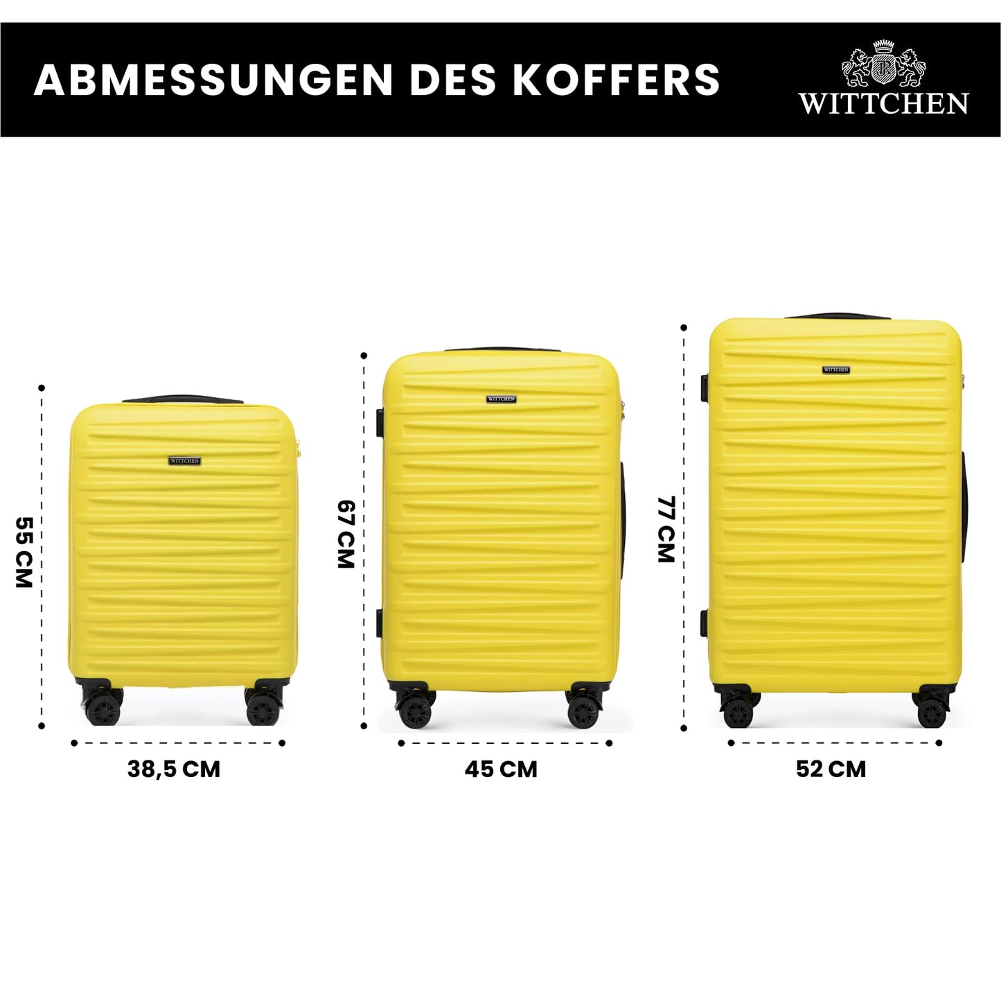 WITTCHEN Skyspeed Line Koffer Set 3er Gelb ABS