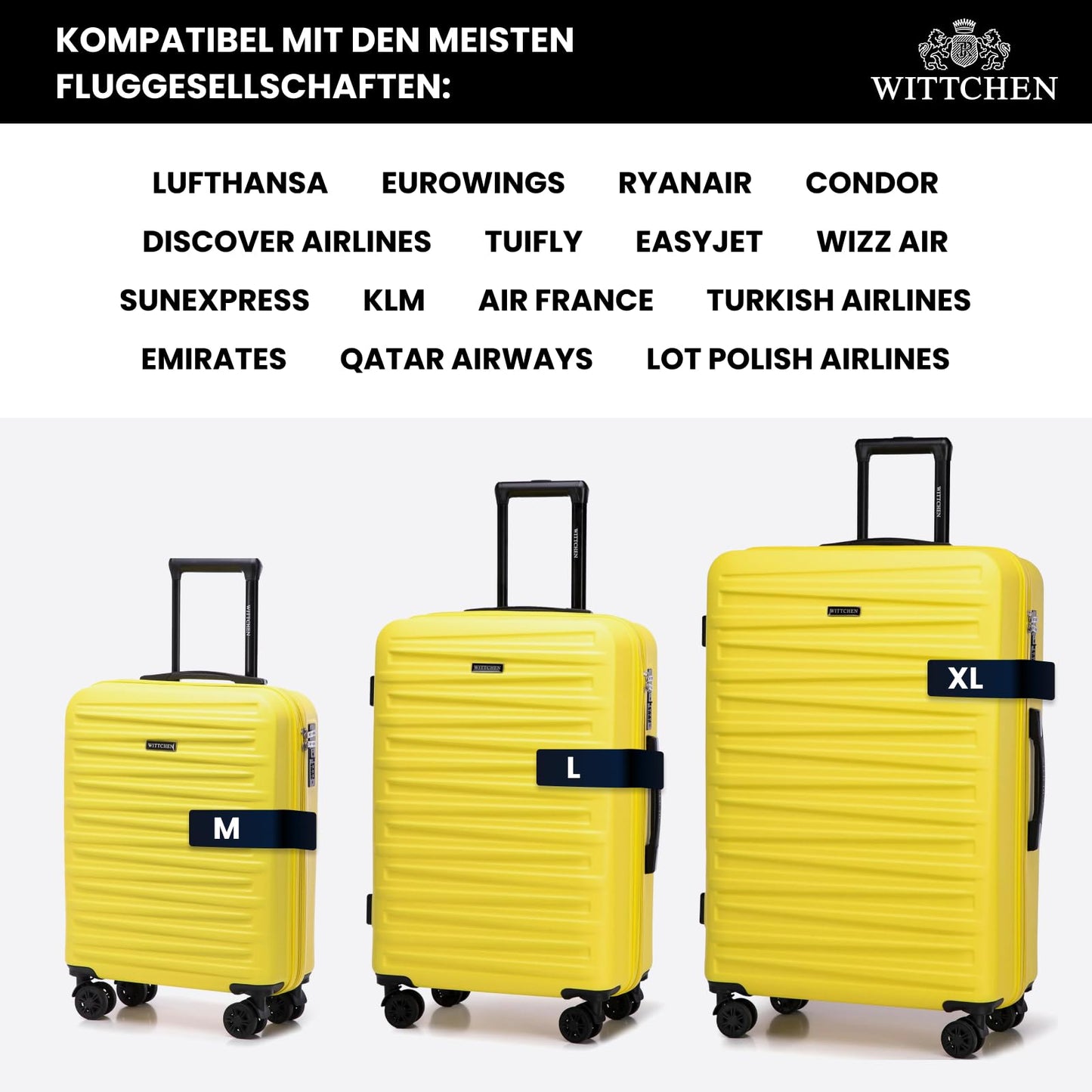 WITTCHEN Skyspeed Line Koffer Set 3er Gelb ABS