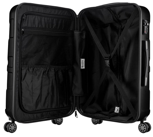 suitline Koffer Set 3er TSA Schwarz ABS